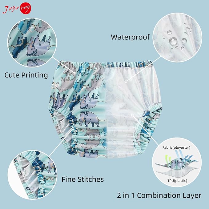 Joyo roy Plastic Underwear for Potty Training 5T Rubber Pants for Babies Cloth Diaper Cover for Swimming Rubber Pants for Toddlers Waterproof Swim Diaper Covers for Toddlers Training Pants Boys 5T