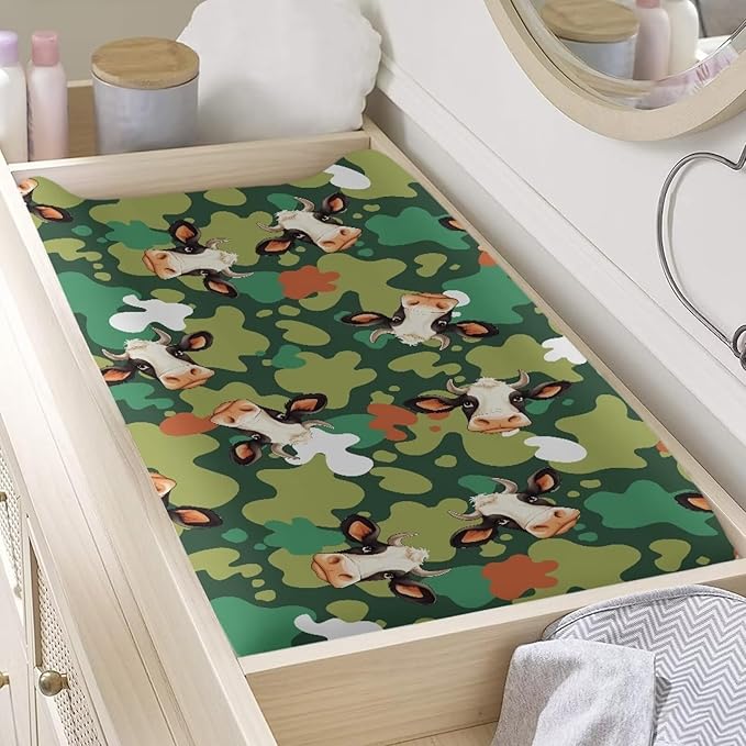 Tie-Dye Cow Changing Pad Cover Baby Boys Girls Changing Table Pad Covers Diaper Change Table Sheets Covers Soft Breathable