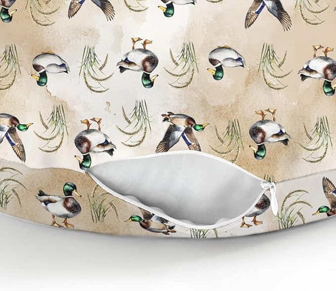 Vintage Mallard Duck Baby Nursing Pillow Covers for Boy Girl Green Ducks Lake Nursery Slipcovers for Breastfeeding Pillows Hunting Ducks Soft Stretchy Removable Cover for Newborn Infant