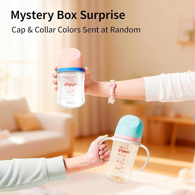 Pigeon Wide-Neck Baby Bottle Replacement Cap - Random Color Shipment (1 Pack), BPA-Free Food-Grade Plastic, Leak-Proof & Durable, 9 Vibrant Colors (No Color Selection)