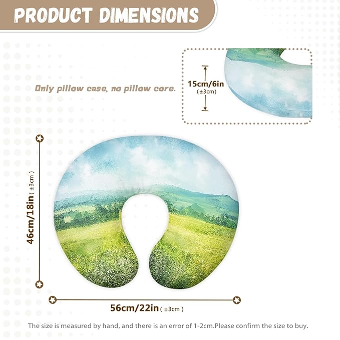 Forchrinse Watercolor View Painting Nursing Pillow Cover for Girls Boys Nursing Pillow Slipcover Breast Feeding Pillow Cover for Moms,Easy to Care