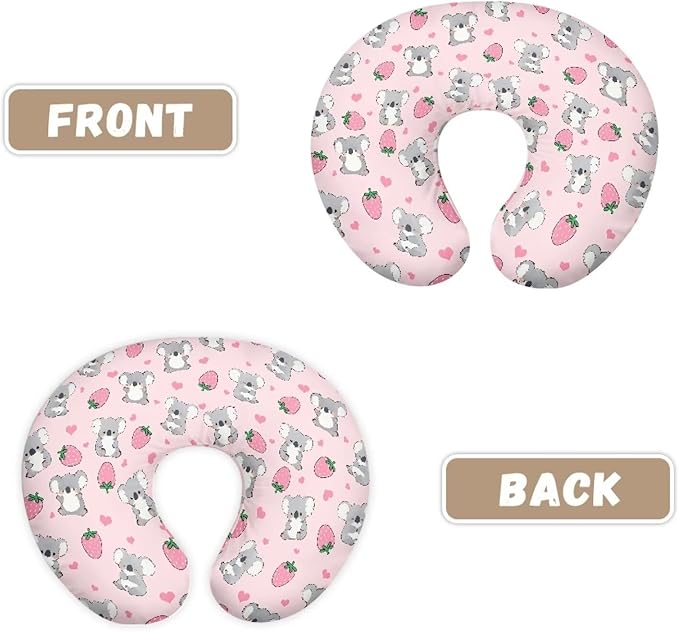 Strawberry Koala Candy Snowman Nursing Pillow Cover for U-Shaped Breastfeeding Pillow Nursing Pillow Hidden Zipper Design Soft and Skin-Friendly