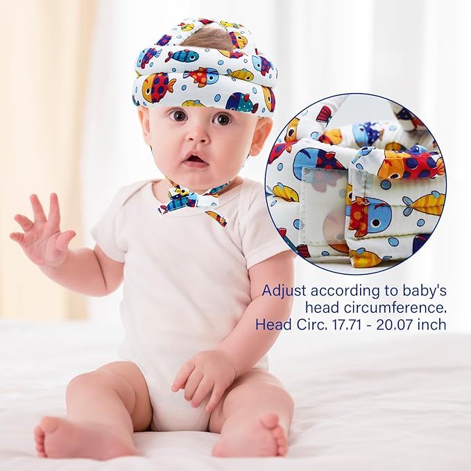 Baby Safety Helmet Baby Head Protector No Bumps for Running Walking Crawling, Safety Head Adjustable Protective Cap Headguard Hat