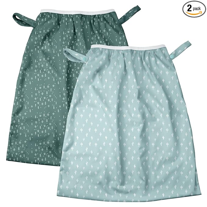 Mama Koala Pail Liner for Cloth Diapers, Reusable and Washable Waterproof Pail Liner with Strap for Diaper Pails, 2 Pack(P002)