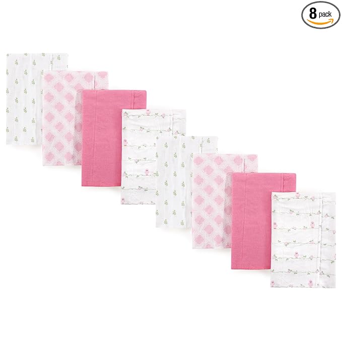 Luvable Friends Cotton Poly Flannel Burp Cloths Multipack, Bird 8-Pack, One Size