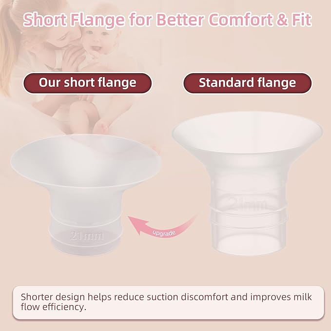Replacement Parts Kit for Momcozy M5 Wearable Breast Pump – Includes 2 Bottles, 10 Flanges, 8 Duckbill Valves, 4 Membranes, Sizing Ruler & Cleaning Brush – BPA-Free, Easy to Clean