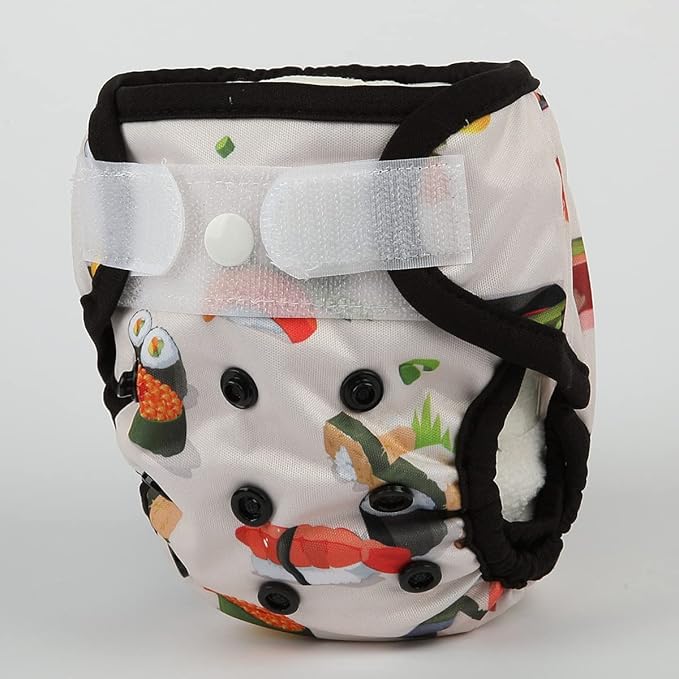 Newborn Baby Cloth Diaper Cover Nappy Hook and Loop (Sushi)