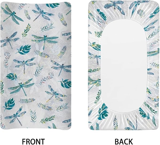 Dragonfly Baby Changing Pad Cover Stretchy Changing Table Cover Breathable Nursery Pad Change Cover Fit 32"x16" Contoured Pad