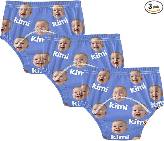 Blue Custom Potty Training Pants Unisex Traning Potty Panty for Toddlers Girls Boys 3T 3Pcs