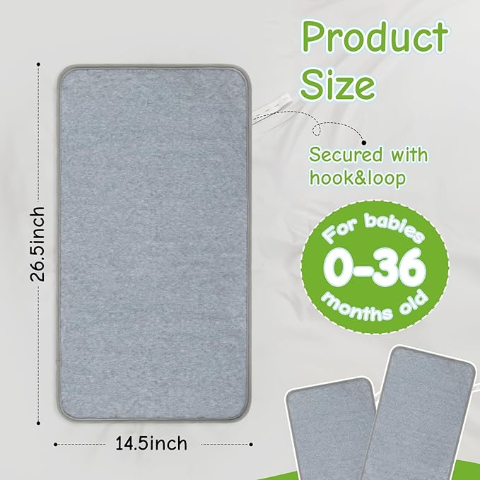 RAINFLOW Portable Changing Pads - Changing Table Liner,2 Pack Reusable Changing Pad Cover Waterproof,14.5"x 26.5" Reusable Table Pads for Travel,Grey