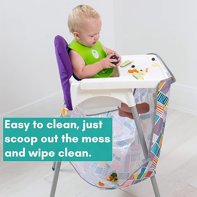 High Chair Food Catcher for Babies & Toddlers, Wipeable & Washable | Mumma's Little Helpers (Sloths)