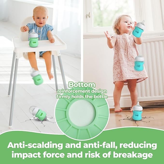 3 Pack Silicone Sleeves for Philips Avent Natural Glass Baby Bottles, Food Grade Silicone Anti Breakage Baby Bottles Holder, Compatible with Philips Avent Glass Natural Baby Bottle 4oz