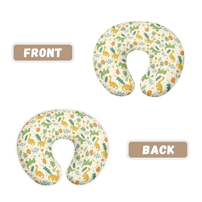 Dinosaur Floral Nursing Pillow Cover, Quick-Dry Fabric Fits The Original Support Pillow for Breastfeeding and Bottle Feeding Nursing Pillow Cover with Hidden Zipper