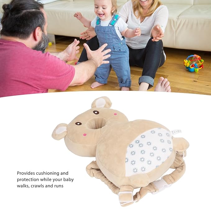 Baby Head Protector Backpack, Cartoon Animal Head Cushion Pad Soft Breathable Adjustable with Strap Toddler Infant Head Protector Backpack Wear for Walking Crawling