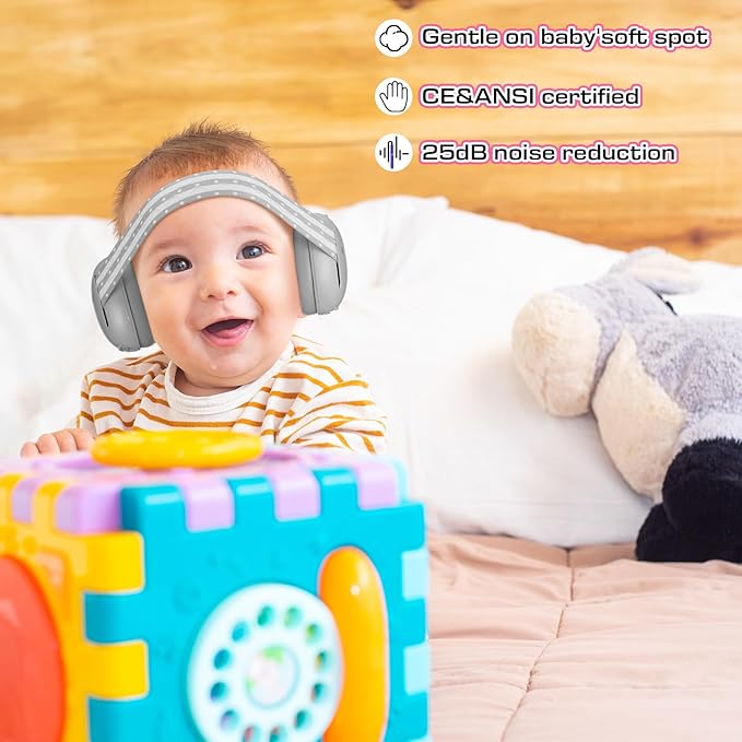 Copkim 4 Pack Baby Ear Protection for Babies and Toddlers up to 36 Months Infant Noise Cancelling Headphones Ear Muffs Against Hearing Damage Improves Sleep Travel Baby Bags