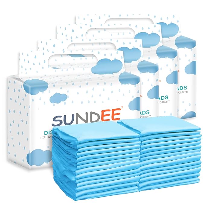 Baby Disposable Changing Pad, 100 Pack Soft Non-Woven Fabric Breathable Waterproof Underpads, Portable Leak-Proof Mattress Protector, Incontinence Bed Pads