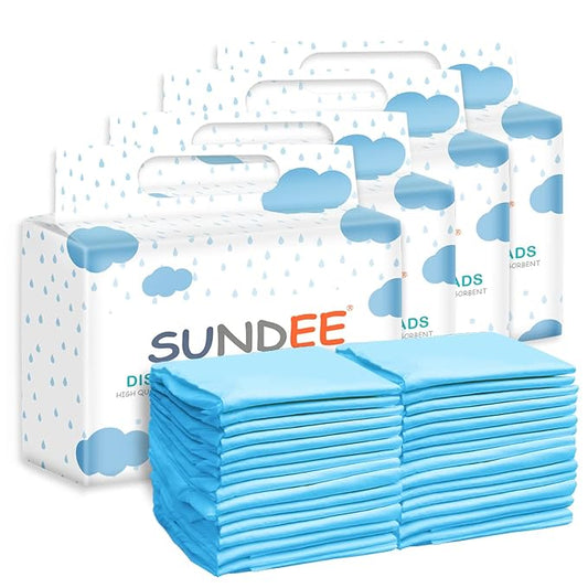Baby Disposable Changing Pad, 100 Pack Soft Non-Woven Fabric Breathable Waterproof Underpads, Portable Leak-Proof Mattress Protector, Incontinence Bed Pads