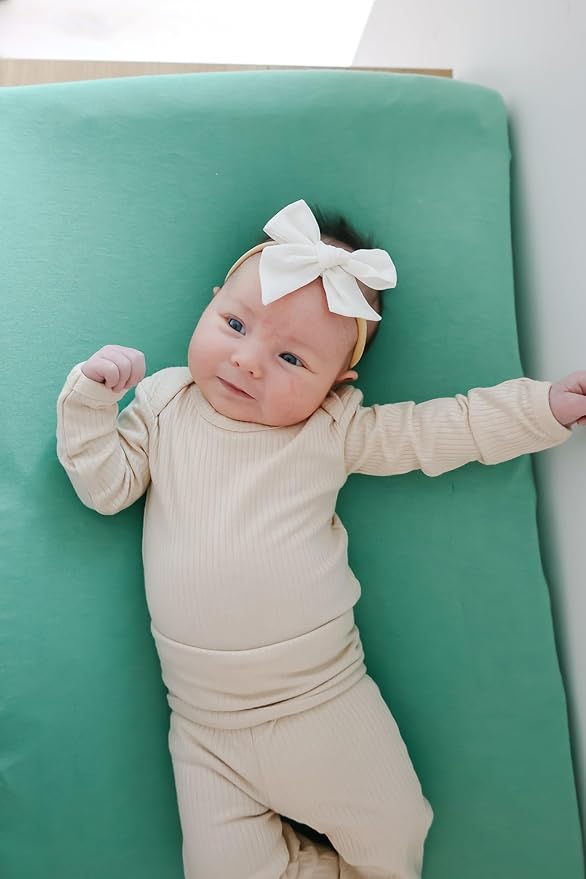 Copper Pearl Premium Knit Changing Pad Cover : Soft, Stylish, and Universal Fit for All Standard Diaper Changing Pads, Trendy Design Changing Pad Covers, Leif