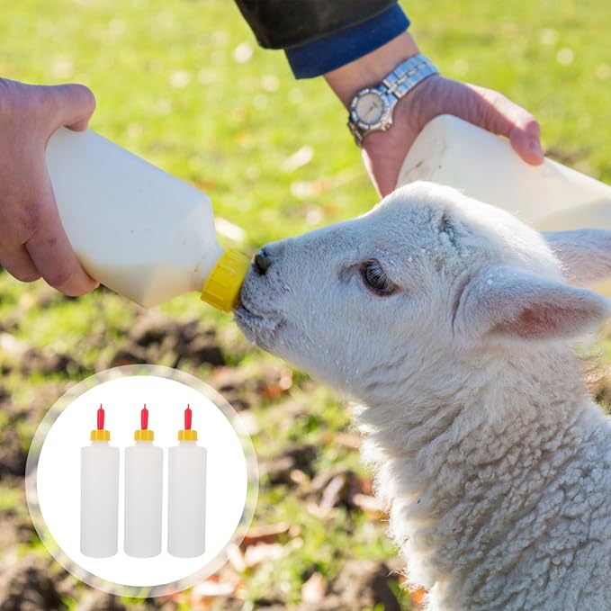 Cabilock 5 sets lamb feeding bottle kid livestock drink bottle jug baby goat calf milk water bottle pet bottles animal bottle for farm accessories