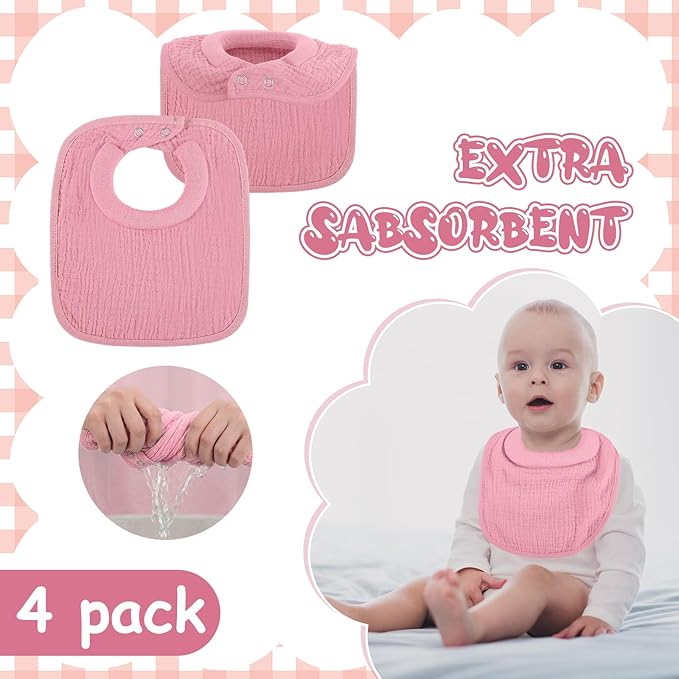 Twistover Newborn Bibs Feeding Bibs for Drooling and Teething Comfy Neck Baby Bib with Padded Absorbent Collar