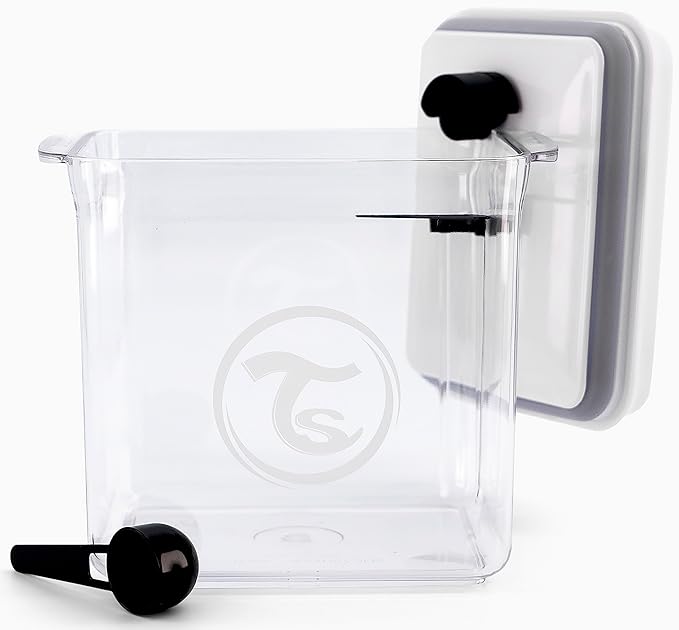 TWISTSHAKE Milk Powder Storage Container with Spoon 1700 ml, Sealed Milk Powder Dispenser with Airtight Lid, One-Handed Operation, BPA-Free, Transparent (Pack of 2)