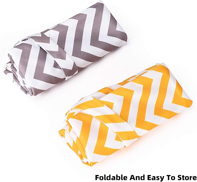 2 PCs Cloth Diaper Wet Dry Bags Waterproof Reusable Stroller Travel Beach Pool Daycare Soiled Baby Items Yoga Gym Bag for Swimsuits or Wet Clothes-Chevron-11 x 11"
