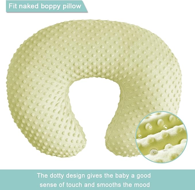 Minky Nursing Pillow Cover Breast Feeding Pillow Cover Slipcover U Shape for Baby Boy Girl,Cover Only(Mustard)