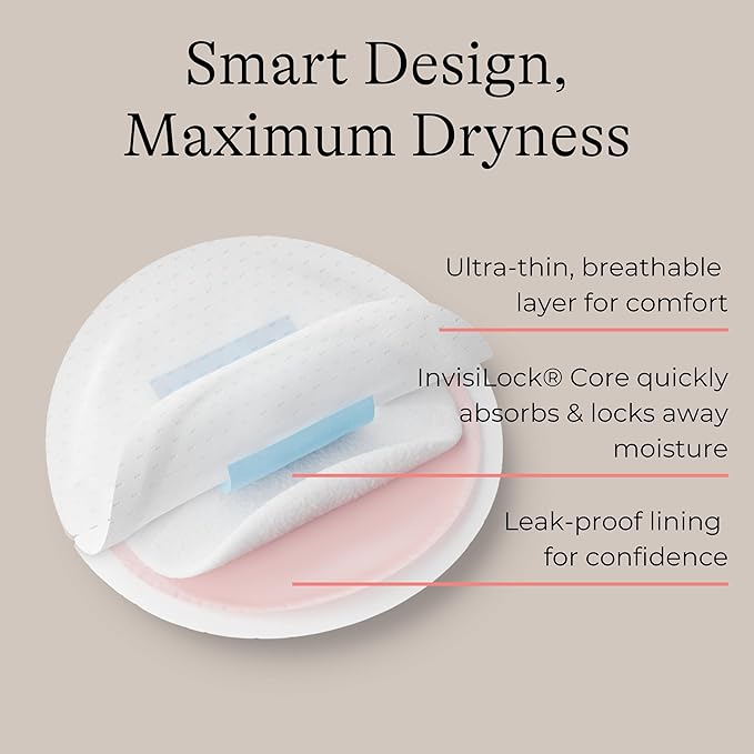 Lansinoh Stay Dry Disposable Nursing Pads, Soft and Super Absorbent Breast Pads, Breastfeeding Essentials for Moms, 200 Count