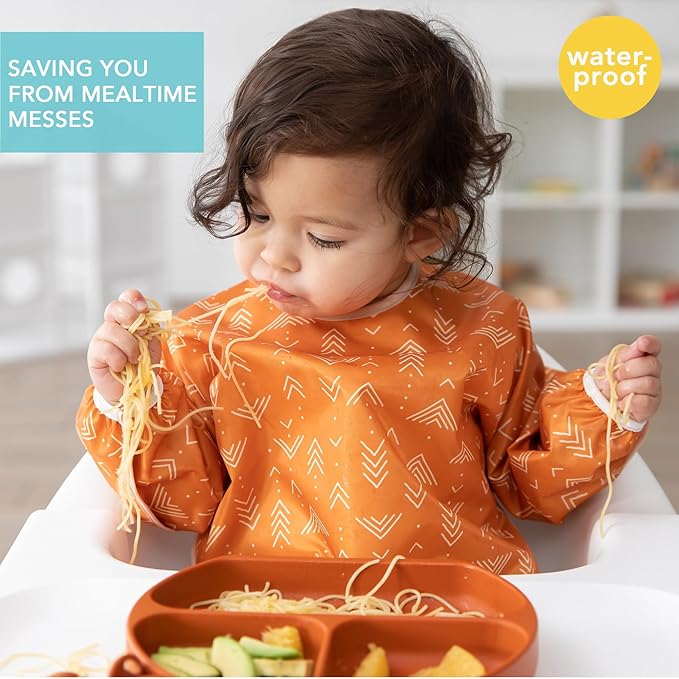 Bumkins Sleeved Bib for Girl or Boy, Baby and Toddler for 6-24 Mos