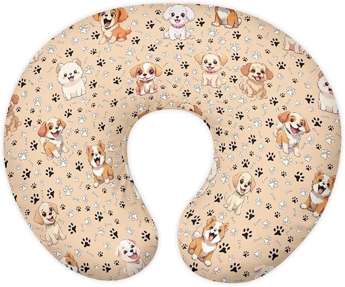 Poppy Dog Nursing Pillow Covers for Breastfeeding Pillow U-Shaped Pillow Cover Hidden Zipper Design Soft and Skin-Friendly