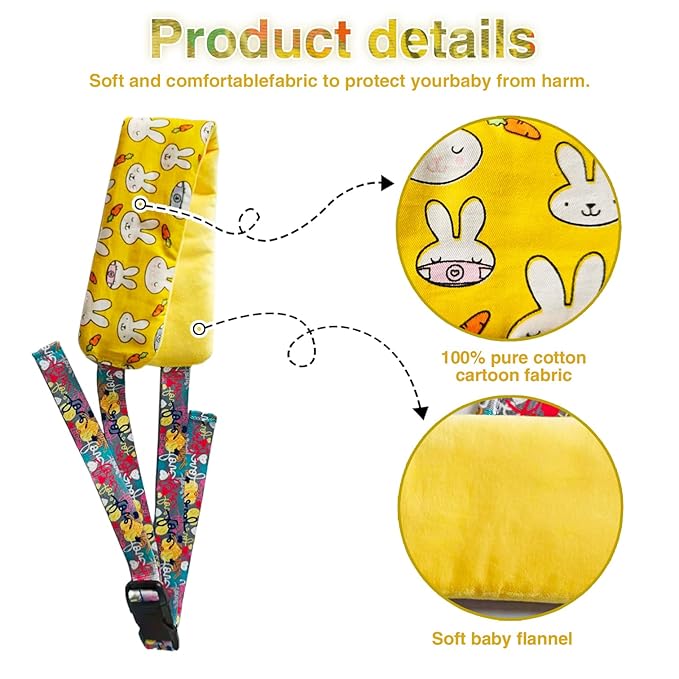 Universal High Chair Straps Replacement for Wooden High Chair -Safety Harness for Infant Toddler, Adjustable Baby Safety Strap, High Chair Accessories Compatible with Most Wooden High Chairs (Yellow)