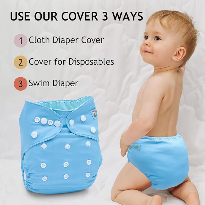ALVABABY Baby Cloth Diaper Cover, Swim Diaper,Nappy Shell Baby Girls and Boys