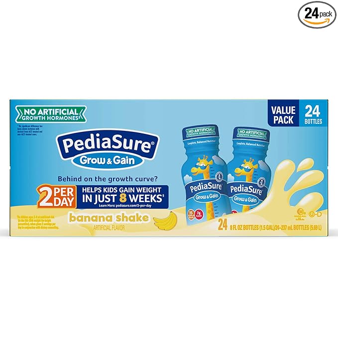PediaSure Complete Balanced Nutrition Banana Shake, 8 Ounce -- 24 per case.
