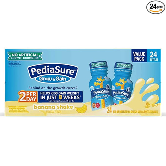 PediaSure Complete Balanced Nutrition Banana Shake, 8 Ounce -- 24 per case.