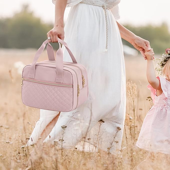 Damero Wearable Breast Pump Bag Compatible with Elvie, Willow and Momcozy Breast Pump, Carrying Case for Wearable Breast Pumps, Pump Parts and More, Pink