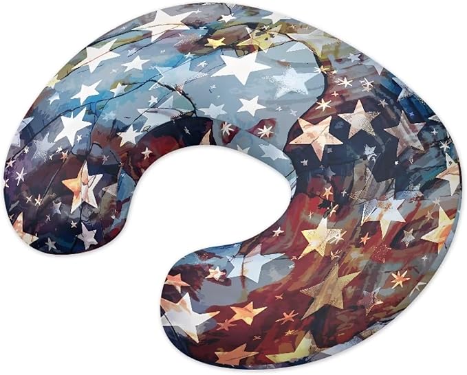 American Flag Feeding Pillow Covers Washable & Breathable Nursing Pillow Slipcovers Breastfeeding Newborn Feeding Cushion Cover Practical Gift, Best Choice for Mom Cover Only