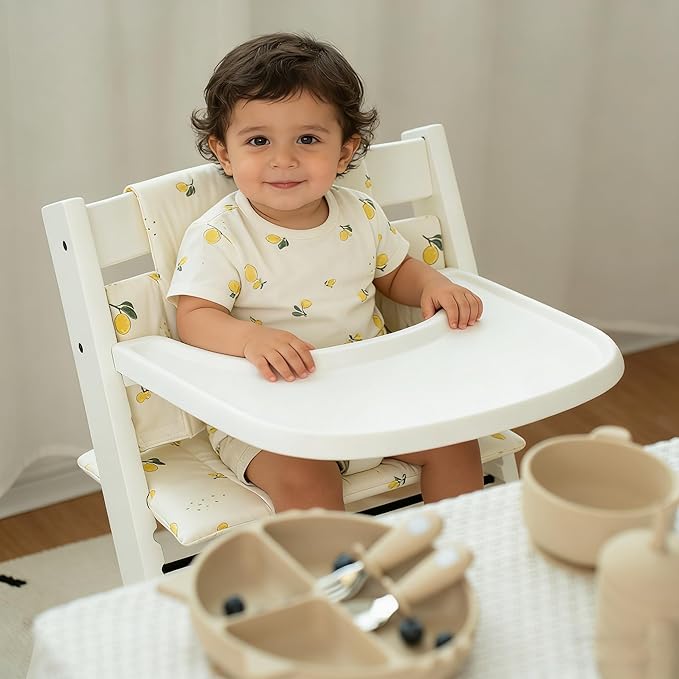 Baby Cushion Set Soft and Comfort High Chair Cushion for Infant, Toddler High Chair Accessories Easy to Clean and Install, Orange Sandy