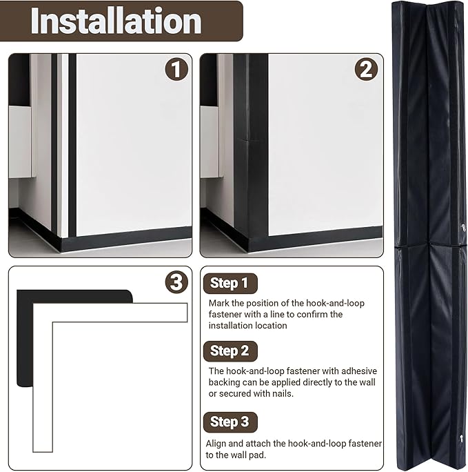 6ft Wall Corner Guards and Edge Protector Heavy Duty Protective Safety Padding Waterproof 2 Sides Corner Pad 2" Thick High-Density Protective Pads Durable Wall Corner Pads for Playroom