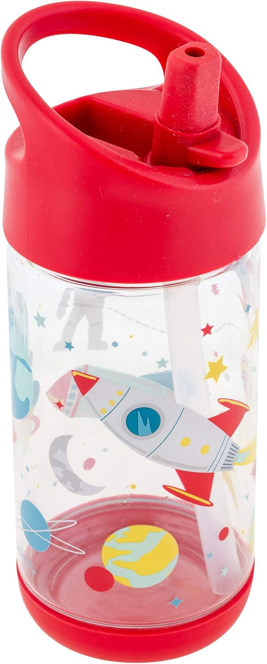 Stephen Joseph, Kids Flip Top Water Bottle, 10 oz Tritan BPA Free, Water Bottle for Girls & Boys, Back to School Flip Top Bottle, Space