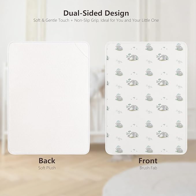 Diaper Changing Pad Travel Portable Changing Pad for Baby 2 Pack Absorbent Changing Pad for Diaper Bag, 35 * 29.5 inch Baby Changing Mat Newborn Baby Essentials - Gray&Elephant