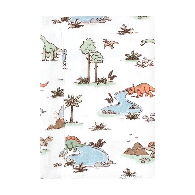 Hudson Baby Unisex Baby Cotton Flannel Burp Cloths, Dinosaur Adventures 7-Pack, One Size