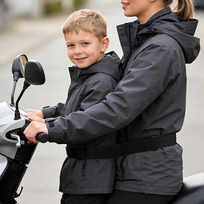 Electric Bike Child Safety Harness, Adjustable Safety Strap, and Motorcycle Child Safety Belt - Suitable for All Types of Bikes, Tricycles, and Motorcycles (Double-Loop)