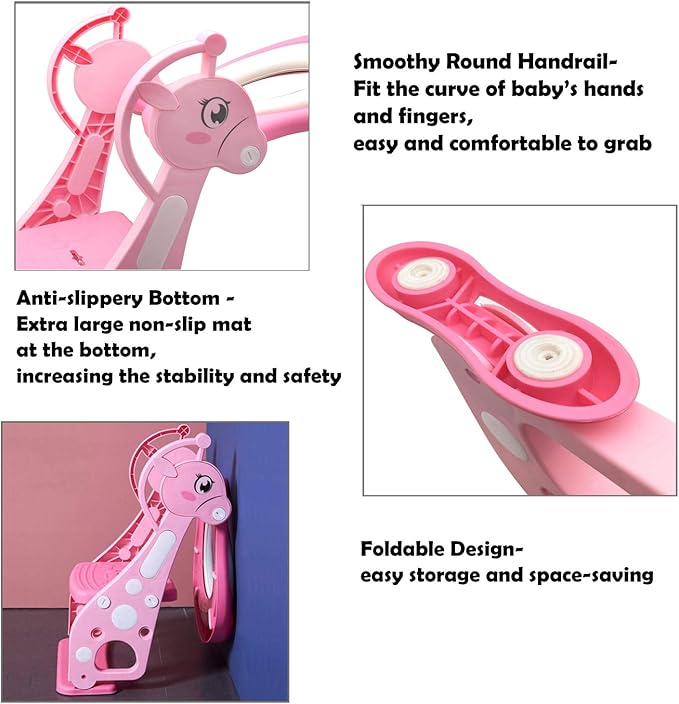 HTTMT- Pink Dear Kids Potty Training Seat w/Step Ladder Toilet Chair for Child Toddler [P/N: ET-BABY001-PINK]