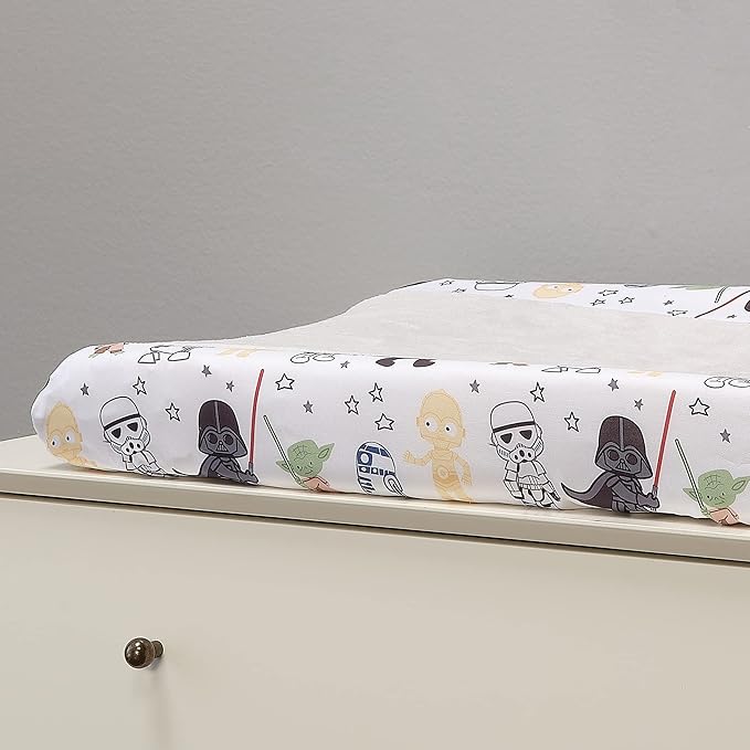 Lambs & Ivy Star Wars Classic Changing Pad Cover - Yoda/Darth Vader/R2-D2/C-3PO