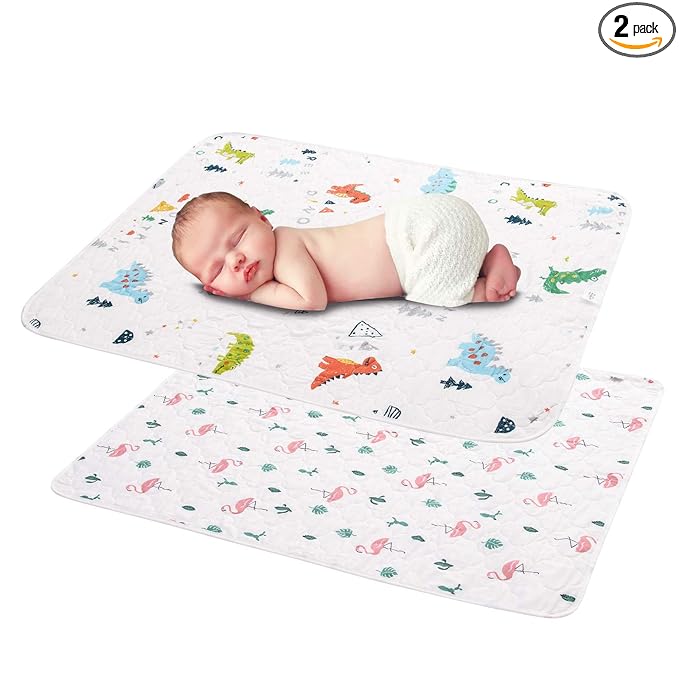 Baby Portable Diaper Changing Pad,Waterproof Changing Mat,Soft Comfortable,Foldable Travel Pad,Toddler Essentials Must Haves,Newborn Shower Gifts(2 Pcs-27"x35")