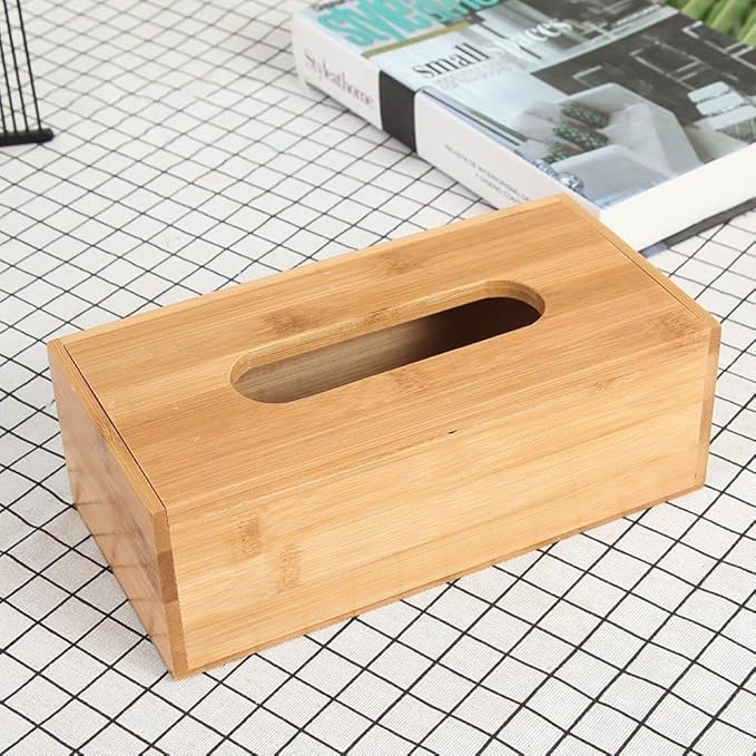 Tissue Box Cover, Bamboo Tissue Box Cover Rectangle, Tissue Box Holder Rectangular Covers Your Tissues, Decorative Tissue Box Cover