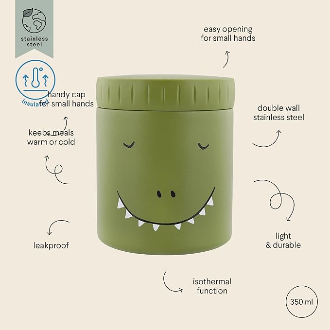 Trixie - Mr Dino Insulated Food Jar 350ml Green