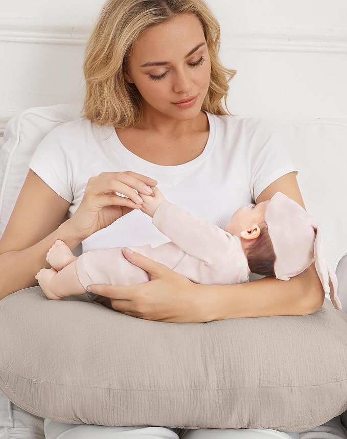 Nursing Pillow Covers, Muslin Nursing Cover for Breastfeeding Pillows, Comfortable for Baby Girls and Boys (Dusty Rose)