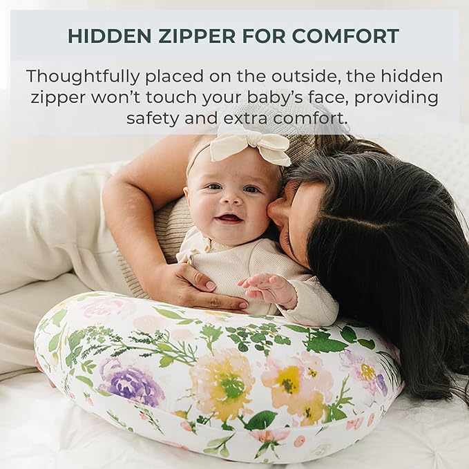 Pobibaby 1-Pack Premium Nursing Pillow Cover - Ultra Soft & Stretchy 96% Cotton, Breastfeeding Pillow Cover for Baby Boys and Girls (Allure)