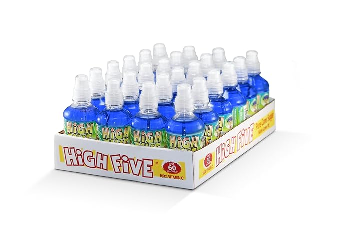 High Five Blueberry Flavored Juice Drink – 10.1 oz Bottles, Naturally Sweetened with Vitamin C, Low-Calorie Fruit Juice Beverages with Spill Proof Sports Cap (Pack of 24)